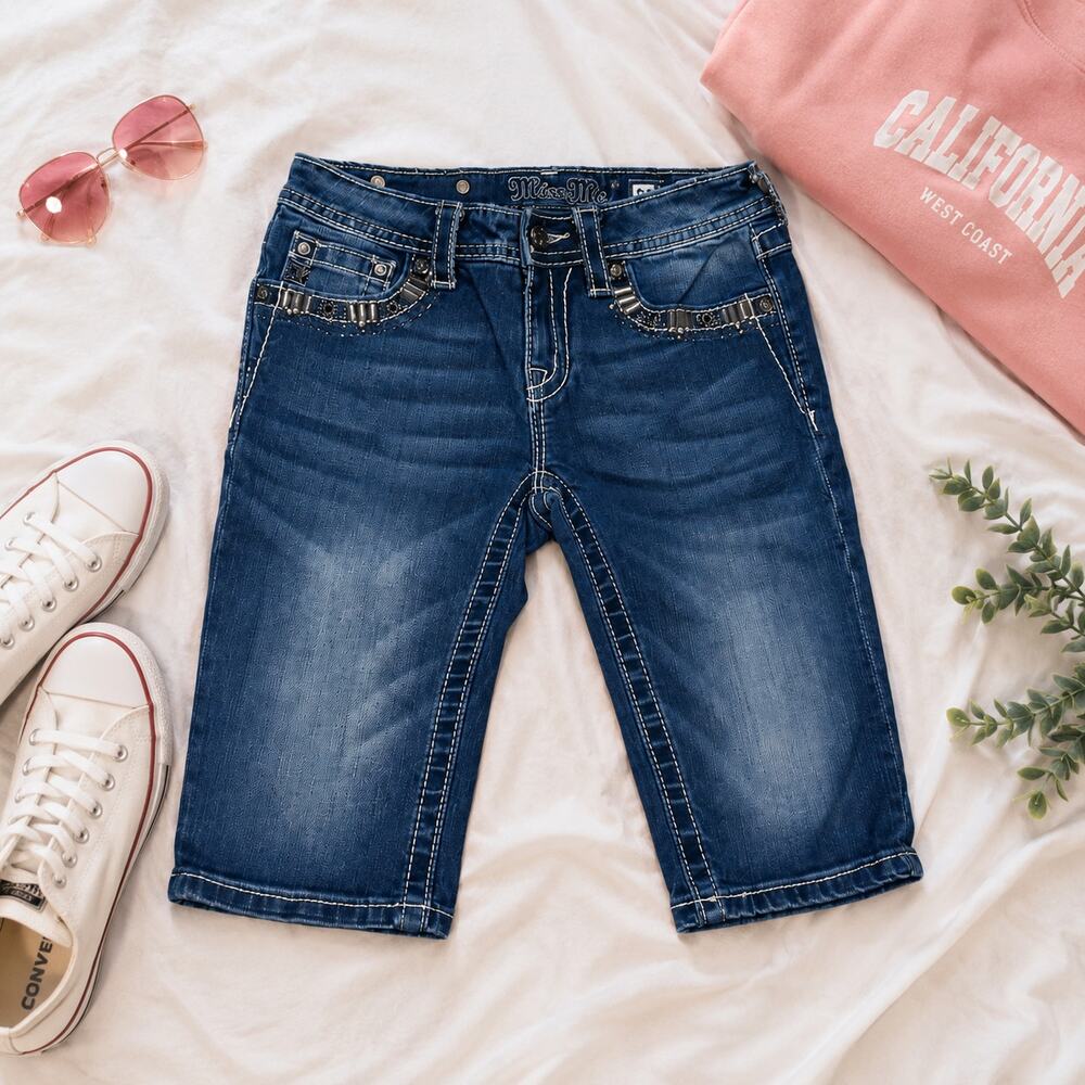 Miss Me Girls Bermuda Capri Jeans – Size 14